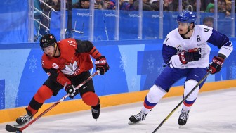 Brandon Kozun (re.) im Trikot der kanadischen Nationalmannschaft bei den Olympischen Spielen 2018.
Foto: Imago Images
