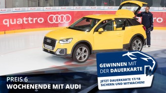 Mit dem Audi Q2 fährt es sich besonders angenehm, auch zu einem Auswärtsspiel des ERC. Mit dem Audi Q2 fährt es sich besonders angenehm, auch zu einem Auswärtsspiel des ERC.