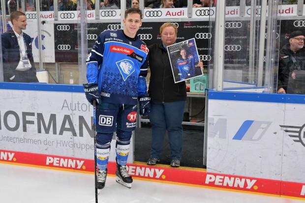 Philipp Krauß wurde von den ERC-Fans zum Panther des Monats November gewählt.
Foto: Johannes Traub/JT-Presse.de
