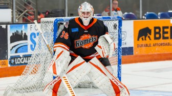 Brett Brochu wird in der kommenden Saison das Panther-Tor hüten.
Foto: Josh Gales | Fort Wayne Komets Brett Brochu wird in der kommenden Saison das Panther-Tor hüten.
Foto: Josh Gales | Fort Wayne Komets