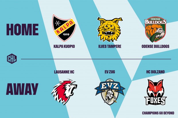 Das sind unsere Hauptrunden-Gegner in der Champions Hockey League Saison 2025/26.