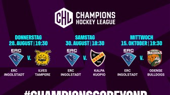 Ab 17. Juli sind Tickets für unsere CHL-Heimspiele erhältlich. Ab 17. Juli sind Tickets für unsere CHL-Heimspiele erhältlich.