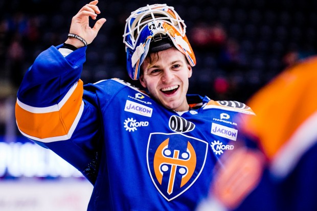 Michael Garteig, hier noch im Trikot von Tappara Tampere, wird zusammen mit Jochen Reimer das Goalie-Duo der Panther bilden.
Foto: Arno Hämäläinen/Tappara