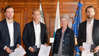 Erhielten heute die goldene Sportmedaille der Stadt Ingolstadt: Fabio Wagner, Leon Hüttl und Wojciech Stachowiak.