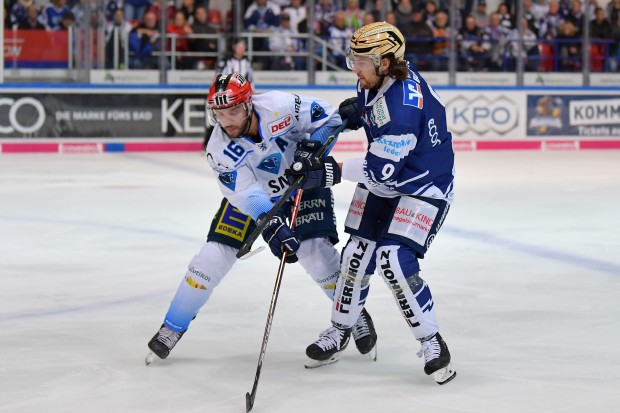 Beim letzten Aufeinandertreffen des ERC und Iserlohn waren Brett Olson und Brett Findlay noch Kontrahenten. Nun kämpfen die Namensvetter im gleichen Team.
Foto: City-Press