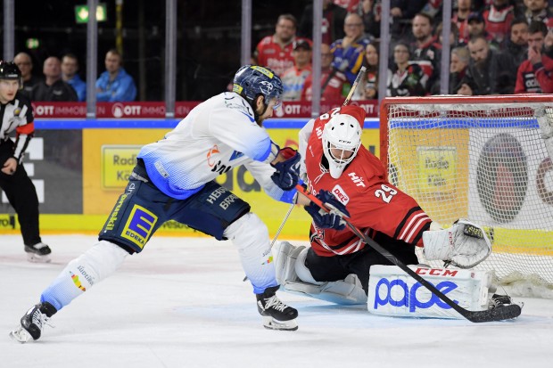 Kris Foucault war mit seinen beiden verwandelten Penaltys der Matchwinner.
Foto: Schäfer/DEL-Fotosharing.