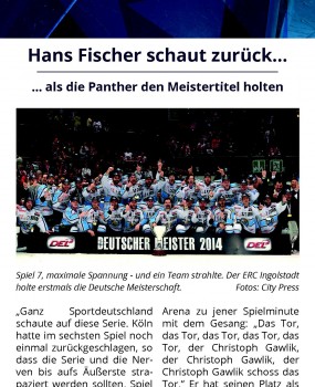 Der ERC holte den Titel Hans Fischer