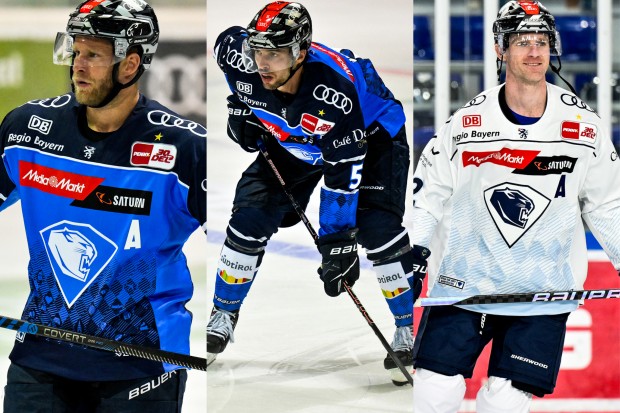 Daniel Pietta (Assistenz-Kapitän), Fabio Wagner (Kapitän) und Mat Bodie (Assistenz-Kapitän).