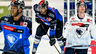 Daniel Pietta (Assistenz-Kapitän), Fabio Wagner (Kapitän) und Mat Bodie (Assistenz-Kapitän). Daniel Pietta (Assistenz-Kapitän), Fabio Wagner (Kapitän) und Mat Bodie (Assistenz-Kapitän).