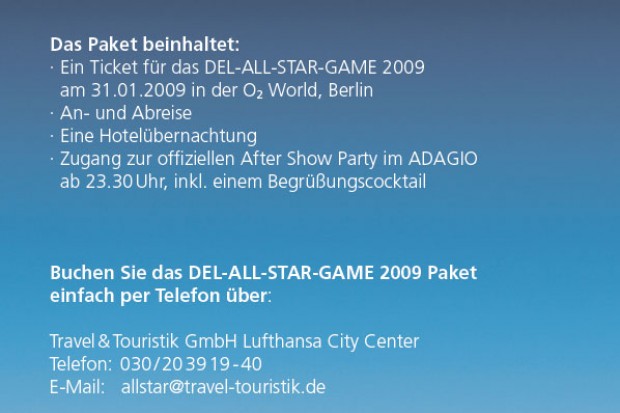 All inclusive Angebot zum DEL-ALL-STAR-GAME - für 115 EUR gibt es Ticket, An- und Abreise und Übernachtung