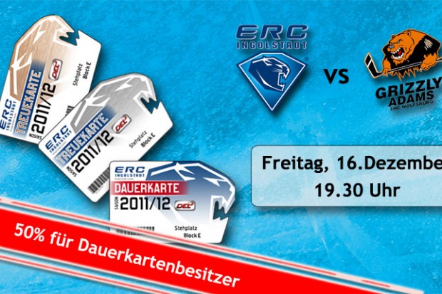 50% für Dauerkartenbesitzer gegen Grizzlys 