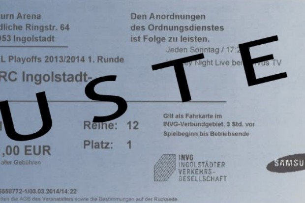 Bitte beachten: Auf den Tickets ist keine Angabe des Datums, da der genaue Spieltermin noch bis Freitag unsicher ist.