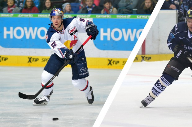 Alexander Barta (links) spielt kommende Saison für den ERC Ingolstadt, ebenso Björn Barta (rechts). Fotos: City Press / Stefan Bösl