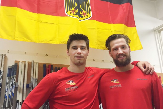 D-man Benedikt Kohl and G Timo Pielmeier will start for Germany today. Foto: Alexander Morel / DEB