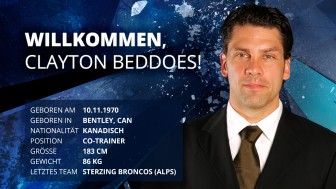 Clayton Beddoes bringt Erfahrung als DEL-Assistenzcoach mit. Clayton Beddoes bringt Erfahrung als DEL-Assistenzcoach mit.
