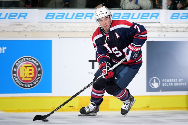 Tim Stapleton, hier im Trikot des Team USA, verstärkt den Panther-Sturm. Foto: City Press