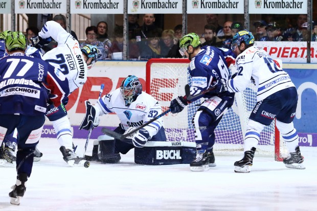 Der ERC geht mit einer Niederlage in Iserlohn in die Länderspielpause. Foto: Jonas Brockmann