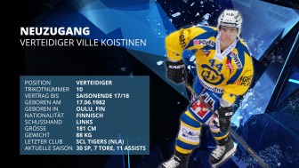 Ville Koistinen - Neuzugang. Grafik mit Foto von City Press Ville Koistinen - Neuzugang. Grafik mit Foto von City Press