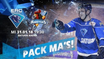 Duell um die Plätze: Der ERC trifft auf die Iserlohn Roosters. Duell um die Plätze: Der ERC trifft auf die Iserlohn Roosters.