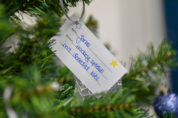 Der Wünsch-dir-was-Baum ist heute in Eingangsbereich Süd aufgestellt.
Foto: Johannes TRAUB / JT-Presse.de