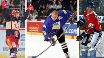 Beim Spiel der Allstars gegen die ERC-U20 sind planmäßig Jakub Ficenec (Mitte), Markus Welz (rechts) und Klaus Kathan zu sehen. Fotos: City Press