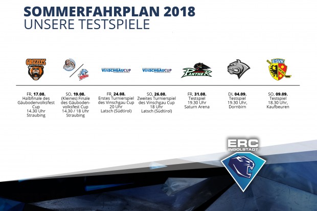 Unser Vorbereitungsprogramm in der Übersicht. Grafik: ERC Ingolstadt