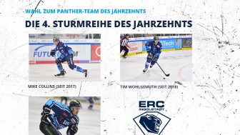 Mit Tim Wohlgemuth und Mike Collins haben es neben Meisterpanther Jean-Francois Boucher zwei aktuelle ERC-Profis ins Team geschafft. Mit Tim Wohlgemuth und Mike Collins haben es neben Meisterpanther Jean-Francois Boucher zwei aktuelle ERC-Profis ins Team geschafft.