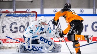 Nico Daws verhinderte mit zahlreichen Paraden eine noch höhere Niederlage.
Foto: DEL-Photosharing Nico Daws verhinderte mit zahlreichen Paraden eine noch höhere Niederlage.
Foto: DEL-Photosharing
