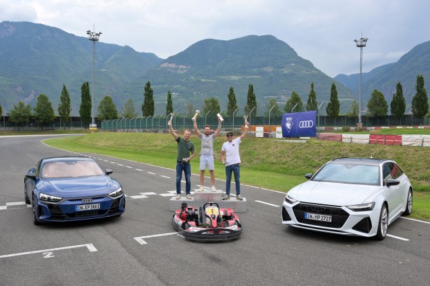 Die Sieger des A-Finales beim AUDI ERC GoKart Cup. Foto: Johannes Traub/JT-Presse.de