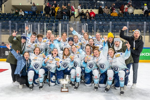 Die ERC-Frauen gewinnen den zweiten Titel innerhalb eines Jahres.
Foto: Marcel Tschamke/Neckarlicht