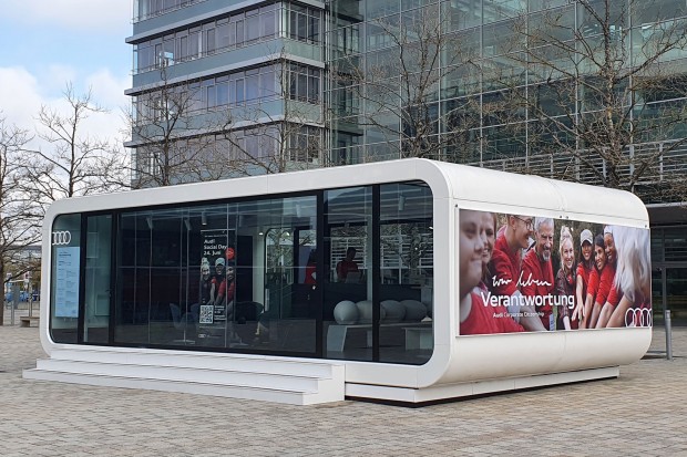 Der Audi Cube auf der Audi Piazza.
Foto: AUDI AG