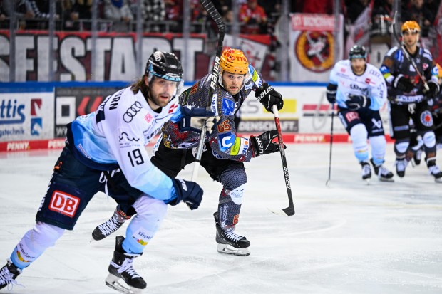 Die Panther um Wojciech Stachowiak wollen sich auch im dritten Saisonduell mit Bremerhaven durchsetzen.
Foto: Johannes Traub/JT-Presse.de 
