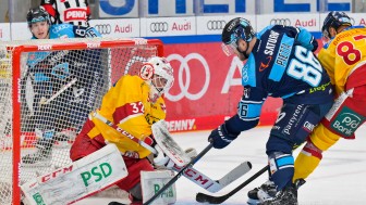 Daniel Pietta und die Panther empfangen die DEG am Sonntag zu Spiel drei.
Foto: Johannes Traub/JT-Presse.de Daniel Pietta und die Panther empfangen die DEG am Sonntag zu Spiel drei.
Foto: Johannes Traub/JT-Presse.de
