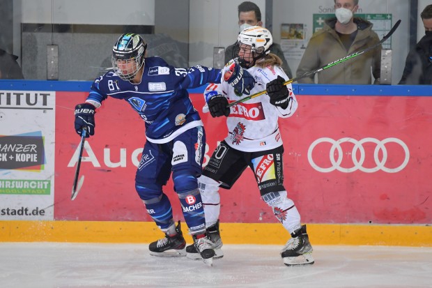 Die ERC-Frauen um Franziska Brendel empfangen heute Memmingen.
Foto: Johannes Traub/JT-Presse.de