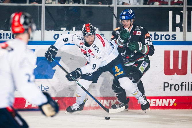 Die Panther um Andrew Rowe treten daheim gegen Augsburg an.
Foto: DEL-Photosharing
