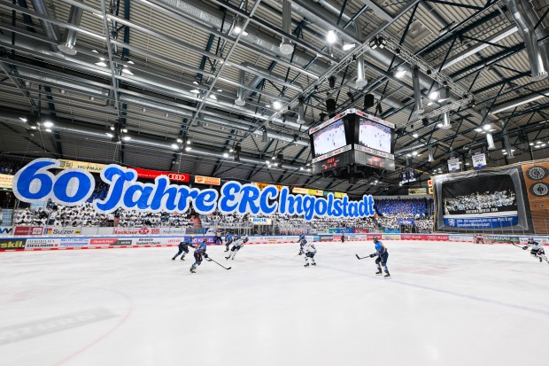 Die größte Choreo in der ERC-Geschichte. Danke an alle, die das ermöglicht haben.
Foto: Johannes Traub/JT-Presse.de