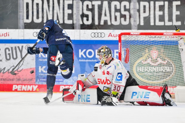 Goalie Kristers Gudlevskis war mit Abstand bester Gäste-Spieler.
Foto: Johannes Traub/JT-Presse.de