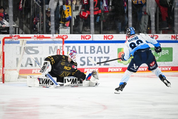 Einer von drei Ingolstädter Pfostentreffern.
Foto: DEL-Photosharing