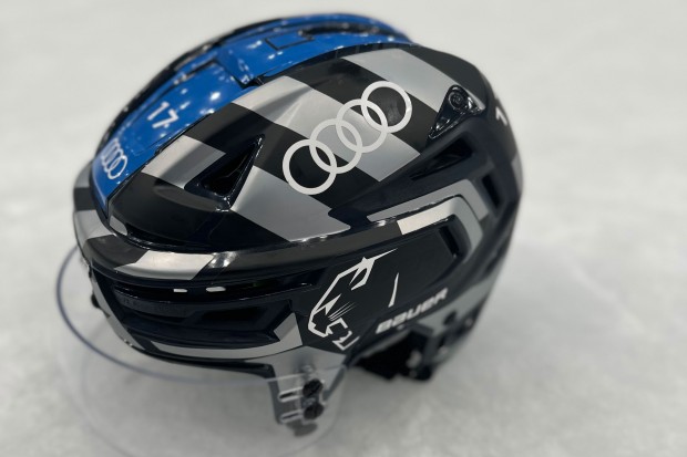 Die neuen Helme der Panther-Profis.