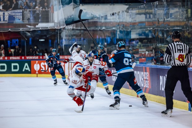 Daniel Schmölz und die Panther konnten sich gegen Salzburg durchsetzen.
Foto: Gintare Karpaviciute/EC Red Bull Salzburg