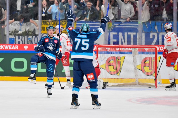 Sechs Treffer erzielten die Panther im Achtelfinal-Hinspiel.
Foto: Johannes Traub/JT-Presse.de