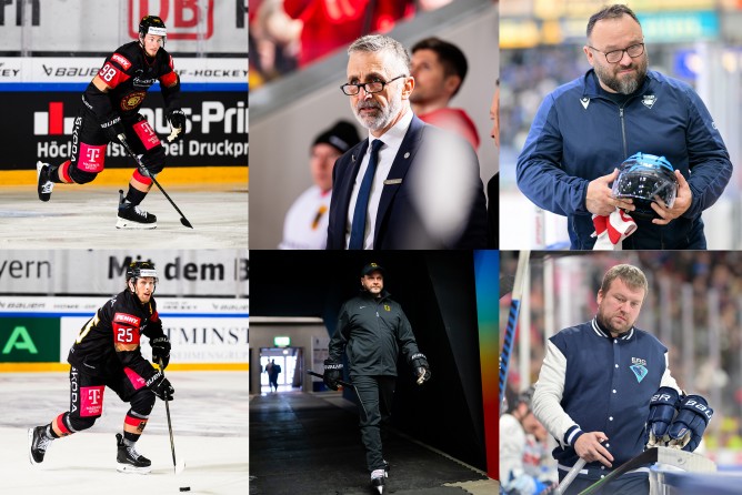 Philipp Preto, Mark French, Igor Hasko, Leon Hüttl, Ilpo Kauhanen und Ivan Zilinek (von links oben nach rechts unten) reisen zum DEB.