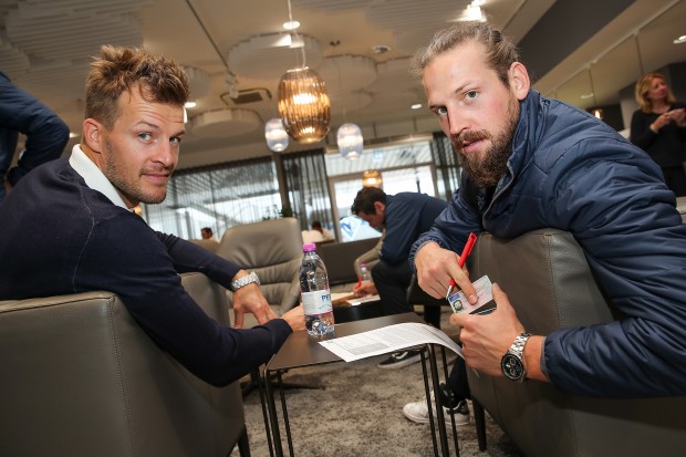 Petr Taticek und Timo Pielmeier im Audi Training Center - Foto: Bösl / Audi AG 