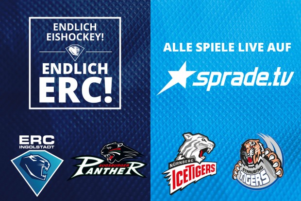 Drei Spiele des ERC für nur je 5 Euro live bei SPRADE.TV