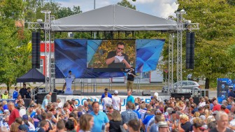 Am Samstag steigt das große Fan-Fest zur Saisoneröffnung vor der Saturn-Arena. Foto: ST-Foto.de / Johannes Traub  