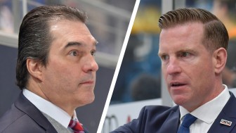 Tim Regan (r.) folgt auf Larry Mitchell als Sportdirektor beim ERC Ingolstadt. Tim Regan (r.) folgt auf Larry Mitchell als Sportdirektor beim ERC Ingolstadt.