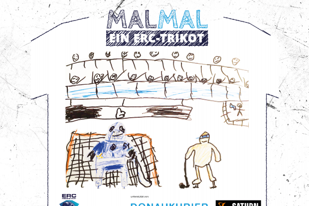 Raul (8 Jahre): "Auf meinem Bild verhindert Timo Pielmeier gerade ein Tor von den Adlern Mannheim und die Fans feiern ihn dafür!"