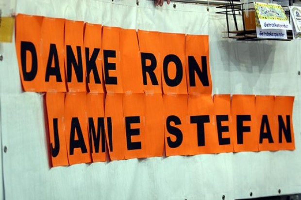 Die Fans bedankten sich bei Ron Kennedy, Jamie Bartman und Stefan Wagner für die geleistete Arbeit