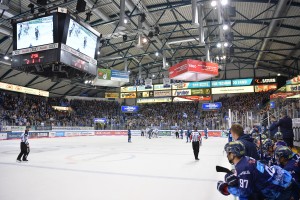 Die SATURN-Arena während eines Heimspiels des ERC Ingolstadt.
Foto: Johannes TRAUB / JT-Presse.de